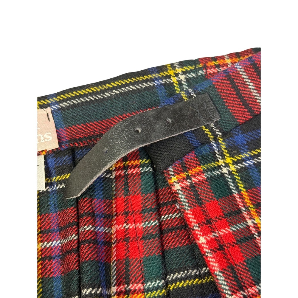 Moffat Woollens Plaid Wool Kilt Skirt Made in Scotland Red Green Tartan USA 10 - Picture 7 of 11
